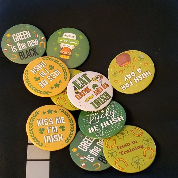 Jewelry - Irish Button Pins 10 pack assorted